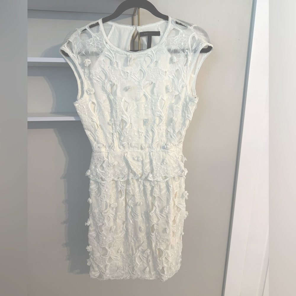 BCBGMaxAzria white Floral Mini Dress